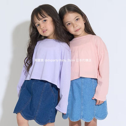 Japanese children's clothing Ly# mine thin top and camisole set 100-150cm girls summer TOPS 
