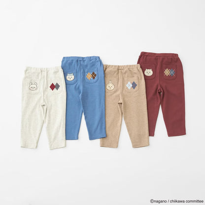日本童裝 pe#main x【Chiikawa】菱形貼花長褲 80-130cm 男童款/女童款 初生嬰兒 夏季 PANTS