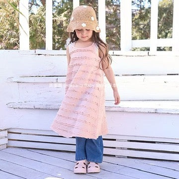 Japanese children's clothing Ly# mine lace camisole dress 100-150cm girls summer dresses 