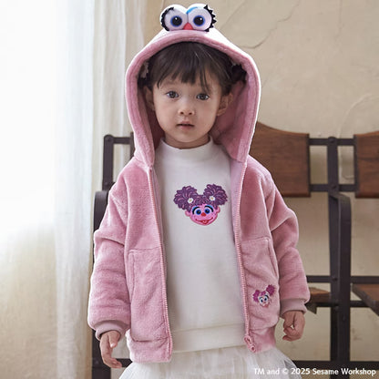 日本童裝 pe#main x SESAME STREET 芝麻街毛毛外套 80-130cm 男童款/女童款 冬季 OUTERWEAR 聖誕紅/新年紅