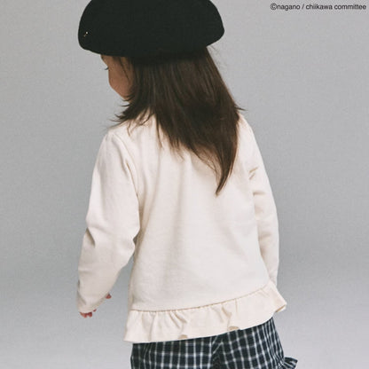 日本童裝 pe#main x【Chiikawa】菱形圖案長袖上衣 80-130cm 女童款 初生嬰兒 夏季 TOPS