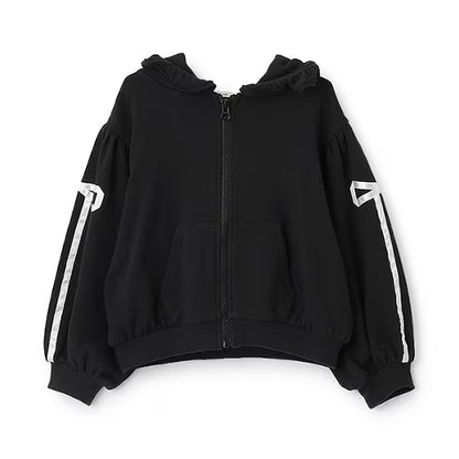 日本童裝 Ly# mine 絲帶線拉鍊連帽外套 100-150cm 女童款 秋季 OUTERWEAR