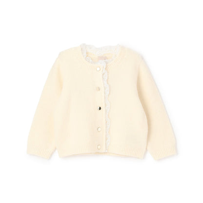 日本童裝 pe#main 蕾絲花邊針織外套 80-130cm 女童款 冬季 OUTERWEAR