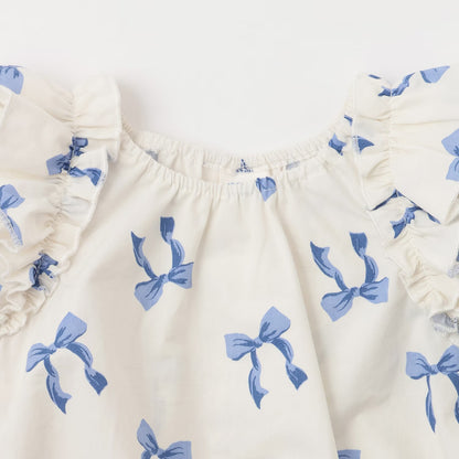 日本童裝 pe#main 蝴蝶結圖案兩件套裝 80-130cm 女童款 夏季 TOPS PANTS