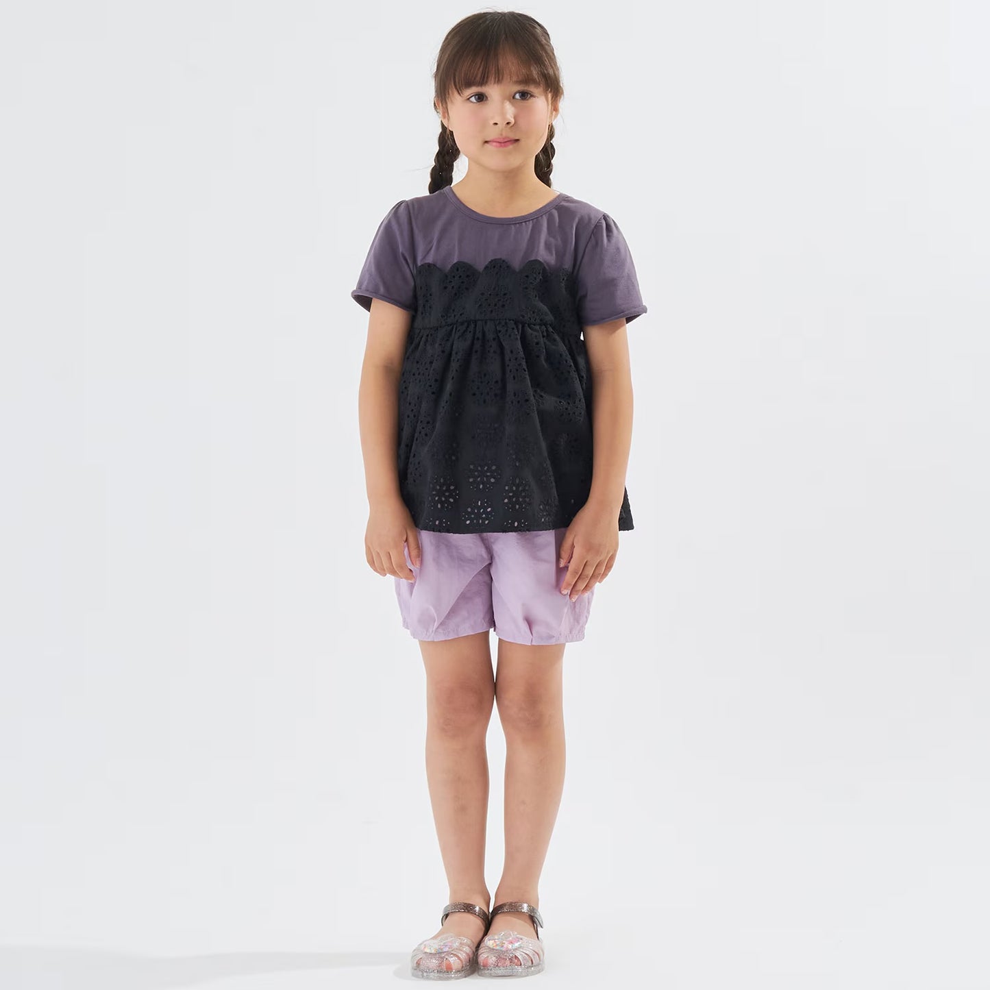 Japanese children's clothing Ly# mine tank top and shorts set 100-150cm girls summer TOPS PANTS 