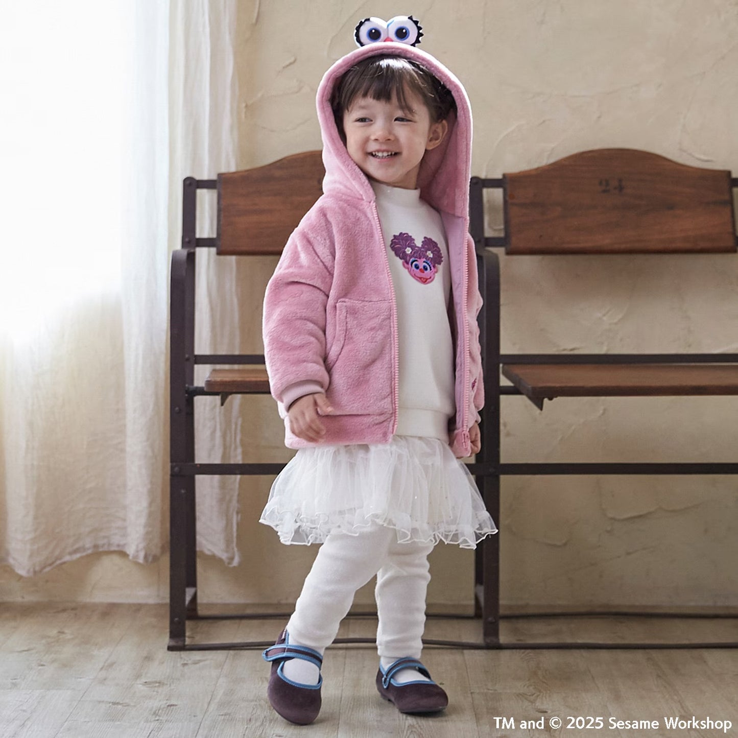 日本童裝 pe#main x SESAME STREET 芝麻街毛毛外套 80-130cm 男童款/女童款 冬季 OUTERWEAR 聖誕紅/新年紅