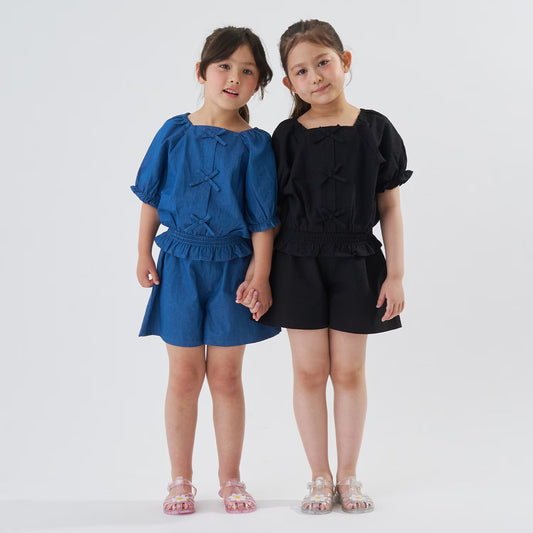 Japanese children's clothing Ly# mine tank top and shorts set 100-150cm girls summer TOPS PANTS 