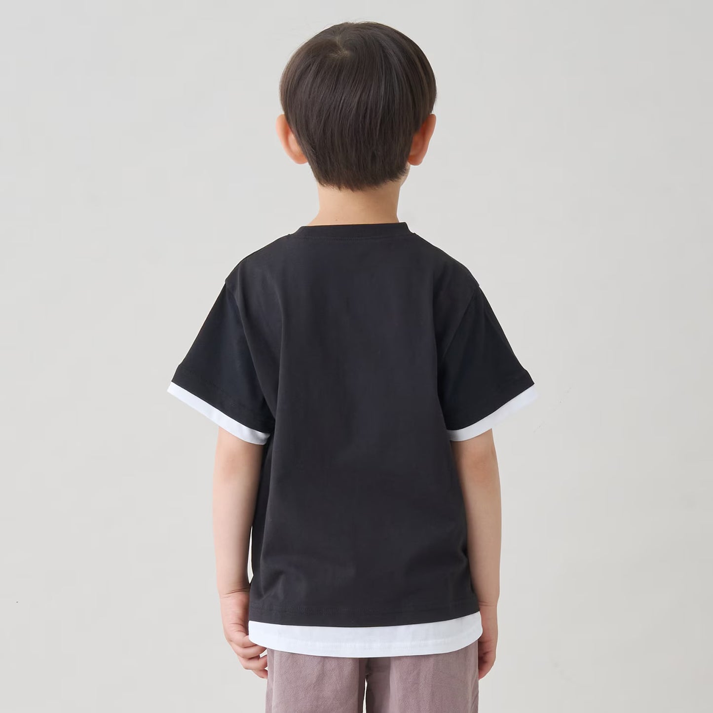 日本童裝 b・R# 假兩件刺繡圖案上衣 90-140cm 男童款 夏季 TOPS