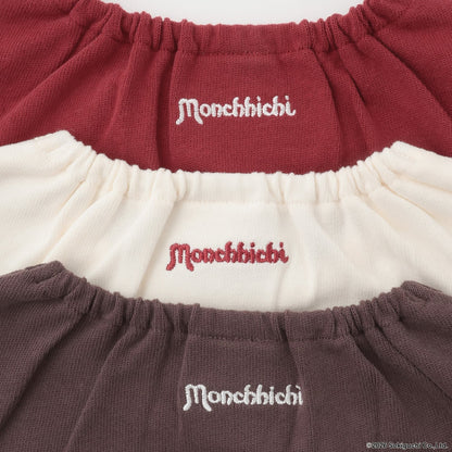 日本童裝 pe#main x Monchhichi 毛毛刺繡圖案上衣 80-130cm 女童款 秋季 TOPS 聖誕紅/新年紅