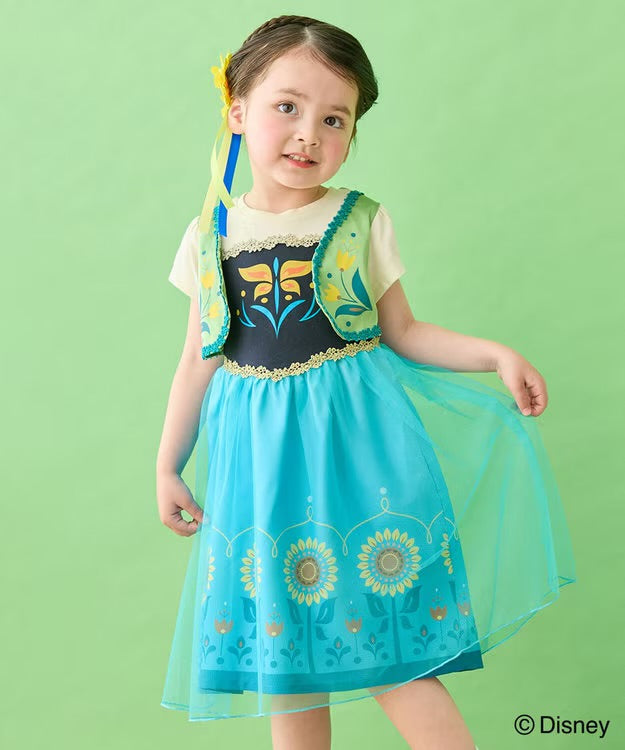 日本童裝 aF#a325 x Disney FROZEN Anna連身裙 90-140cm 女童款 夏季 DRESSES