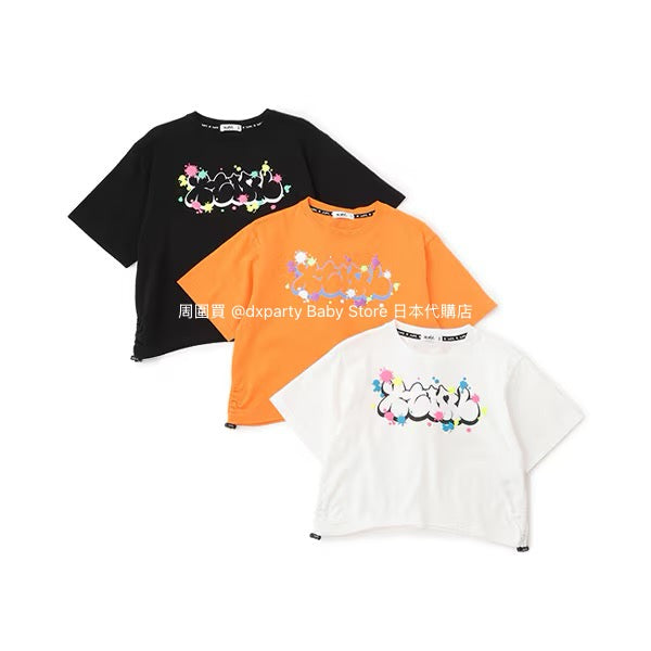 Japanese children's clothing X-girl Stages painted logo top 80-140cm girls summer TOPS
