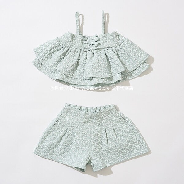 Japanese children's clothing Ly# mine tank top and shorts set 100-150cm girls summer TOPS PANTS 