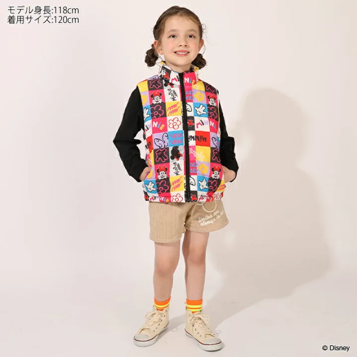 日本童裝 BDL x Disney 彩格夾棉背心外套 90-140cm 男童款/女童款 夏季 OUTERWEAR