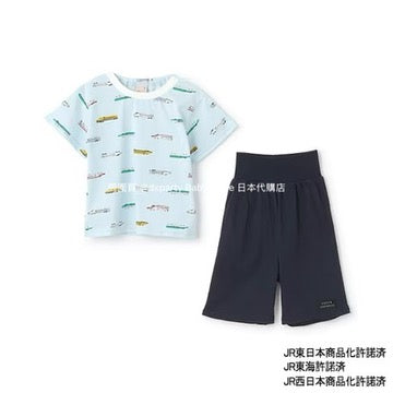 Japanese children's clothing pe#main x Shinkansen pajamas 80-130cm boys' summer railway series pajamas series 