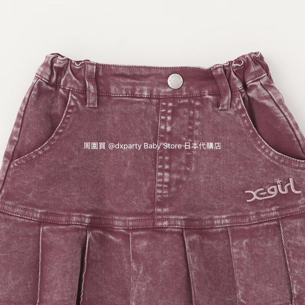 Japanese children's clothing X-girl Stages pleated skirt 90-140cm girls summer SKIRTS 