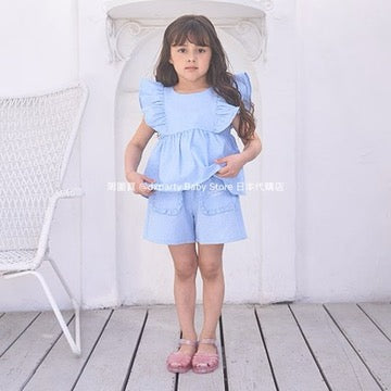 Japanese children's clothing Ly# mine ruffle pocket shorts 100-150cm girls summer PANTS 