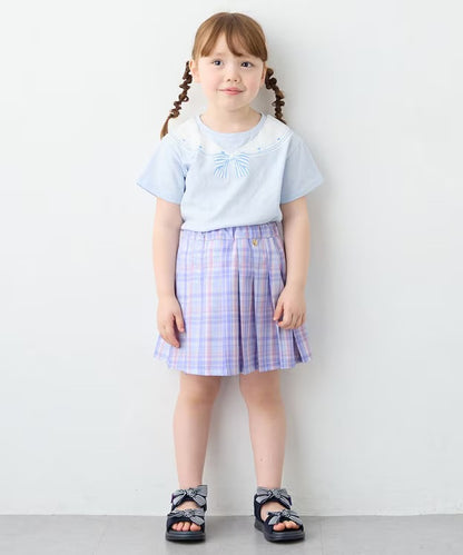 日本童裝 aF#a325 印花短袖上衣 90-160cm 女童款 夏季 TOPS