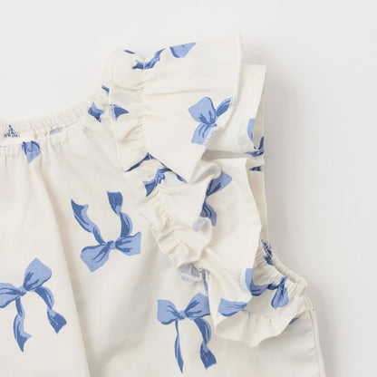 日本童裝 pe#main 蝴蝶結圖案兩件套裝 80-130cm 女童款 夏季 TOPS PANTS