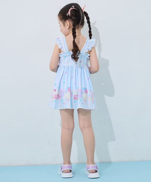 日本童裝 aF#a325 防UV 連身泳衣 100-140cm 女童款 夏季 夏日玩水泳衣特輯