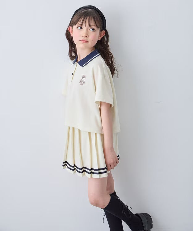 日本童裝 aF#a325 吸水速乾 百褶短裙 110-160cm 女童款 夏季 SKIRTS