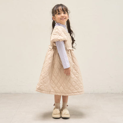 日本童裝 Ly# mine 絎縫夾棉蓬蓬連身裙 100-150cm 女童款 冬季 DRESSES