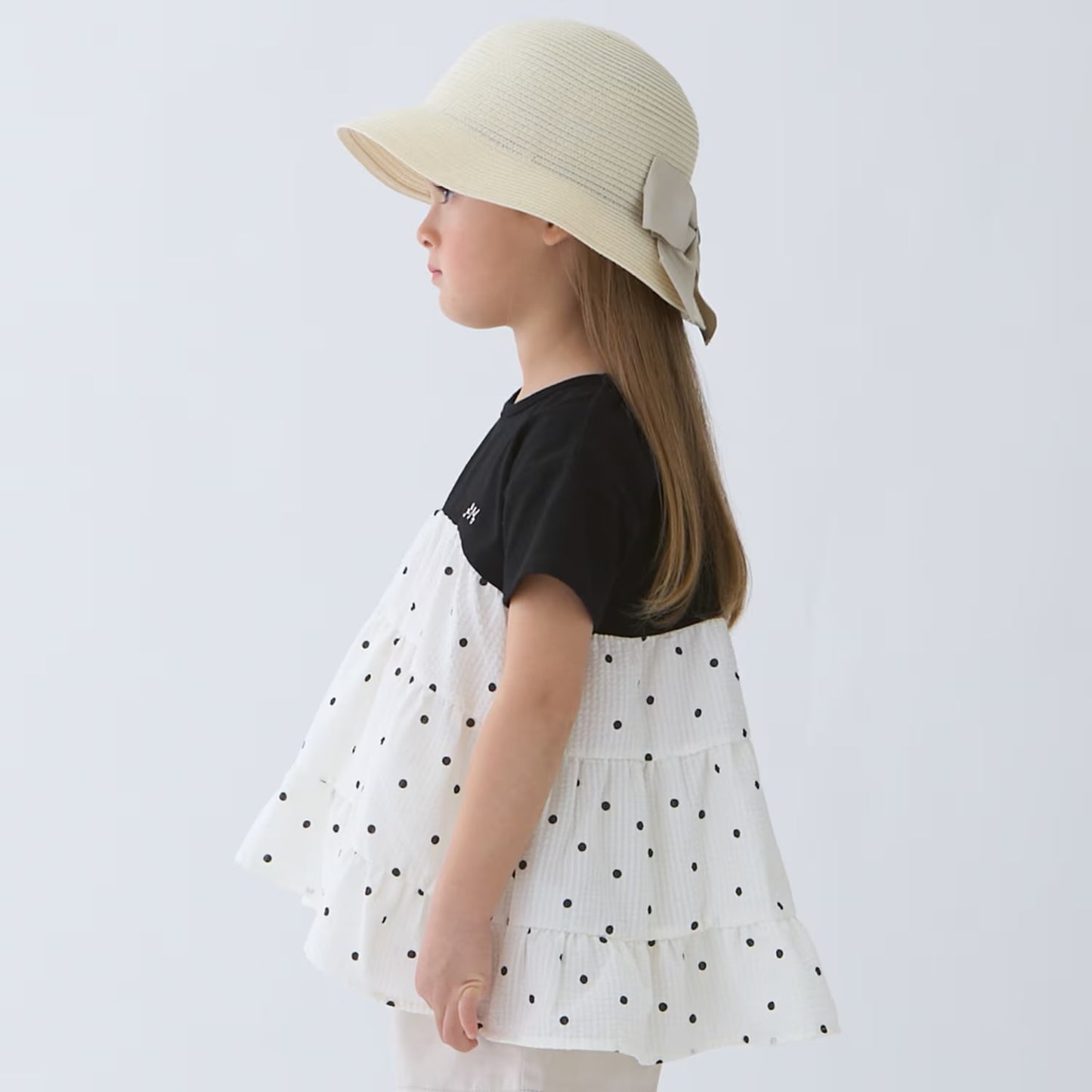 日本童裝 pe#main 拼接上衣 80-130cm 女童款 夏季 TOPS