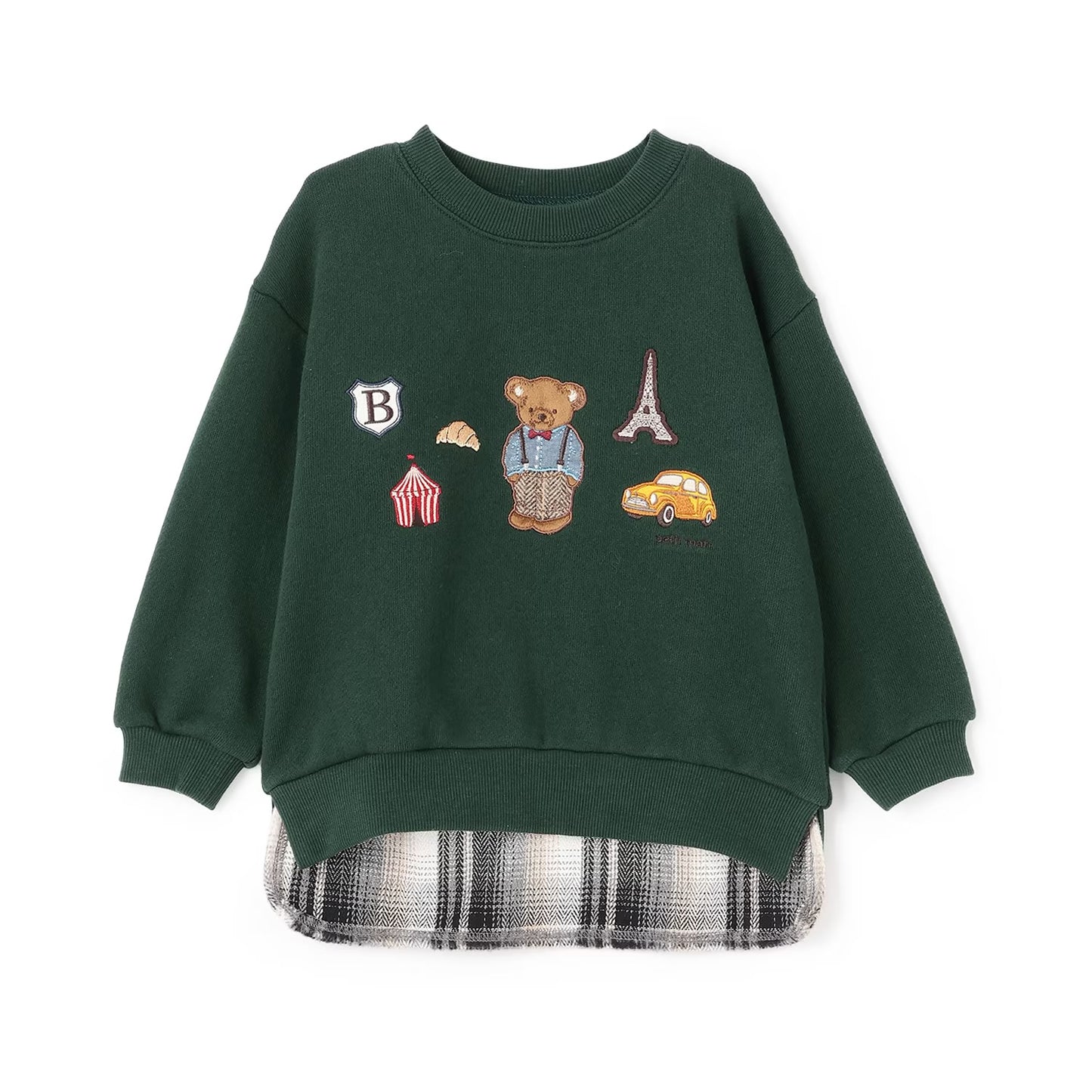 日本童裝 pe#main 假兩件熊仔衛衣 80-130cm 男童款 冬季 TOPS