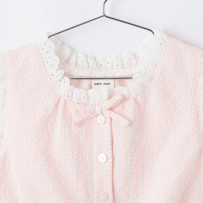 日本童裝 pe#main 蕾絲邊無袖襯衫 80-130cm 女童款 夏季 TOPS