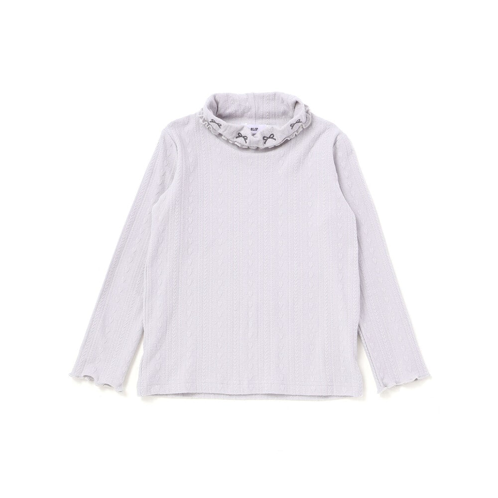 日本童裝  SLAP SLIP 荷葉邊高領長袖上衣 80-130cm 女童款 冬季 TOPS