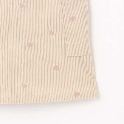 日本童裝 pe#main 心型刺繡燈芯絨背帶裙 80-130cm 女童款 冬季 DRESSES