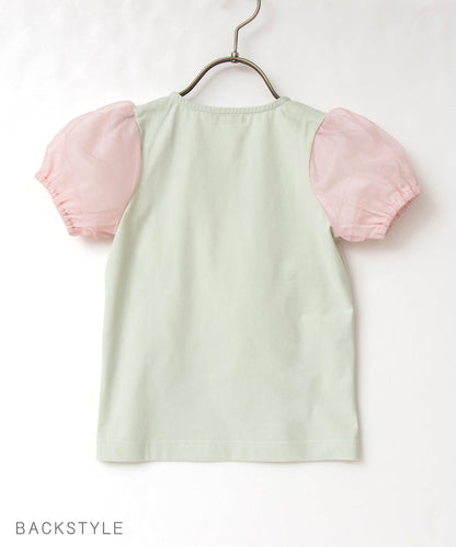 Japanese children's clothing panpantutu floral collar short-sleeved top 80-150cm girls summer TOPS 