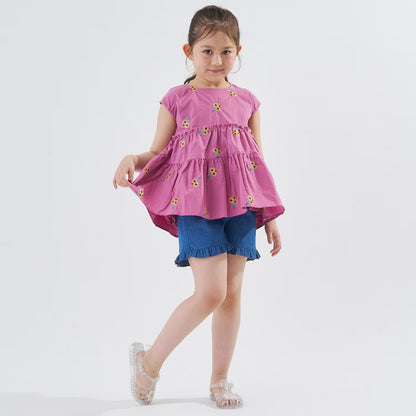 Japanese children's clothing Ly# mine tank top and shorts set 100-150cm girls summer TOPS PANTS 