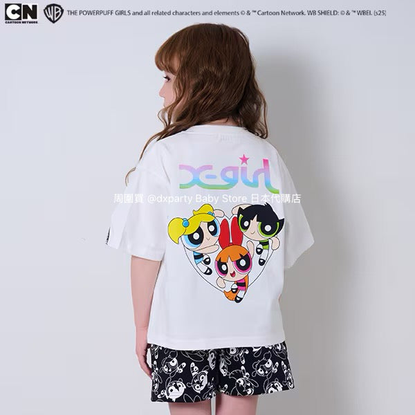 Japanese children's clothing X-girl Stages x Flying Girls printed top 90-140cm girls summer TOPS 