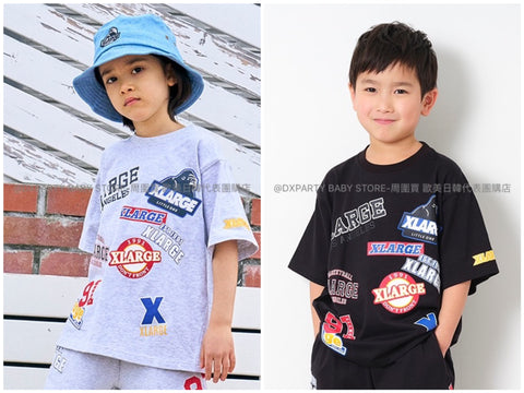 日本童裝 XLARGE KIDS MIX標誌貼花短袖上衣 80-140cm 男童款 夏季 TOPS