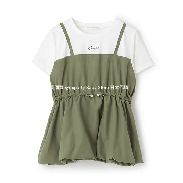 Lovetoxic Japanese children's clothing fake two-piece top 140-160cm girls summer TOPS 