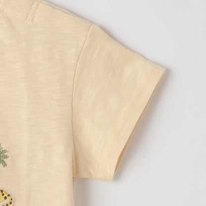 日本童裝 pe#main 野生動物園刺繡短袖上衣 80-130cm 男童款 初生嬰兒 夏季 TOPS