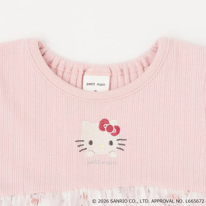 日本童裝 pe#main x 【Sanrio】刺繡拼紗上衣 80-130cm 女童款 夏季 TOPS