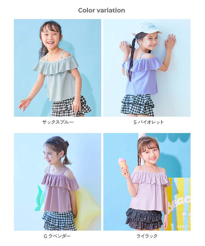 日本童裝 dev!rock 防UV 泳衣兩件套裝 100-160cm 女童款 夏季 TOPS PANTS 夏日玩水泳衣特輯