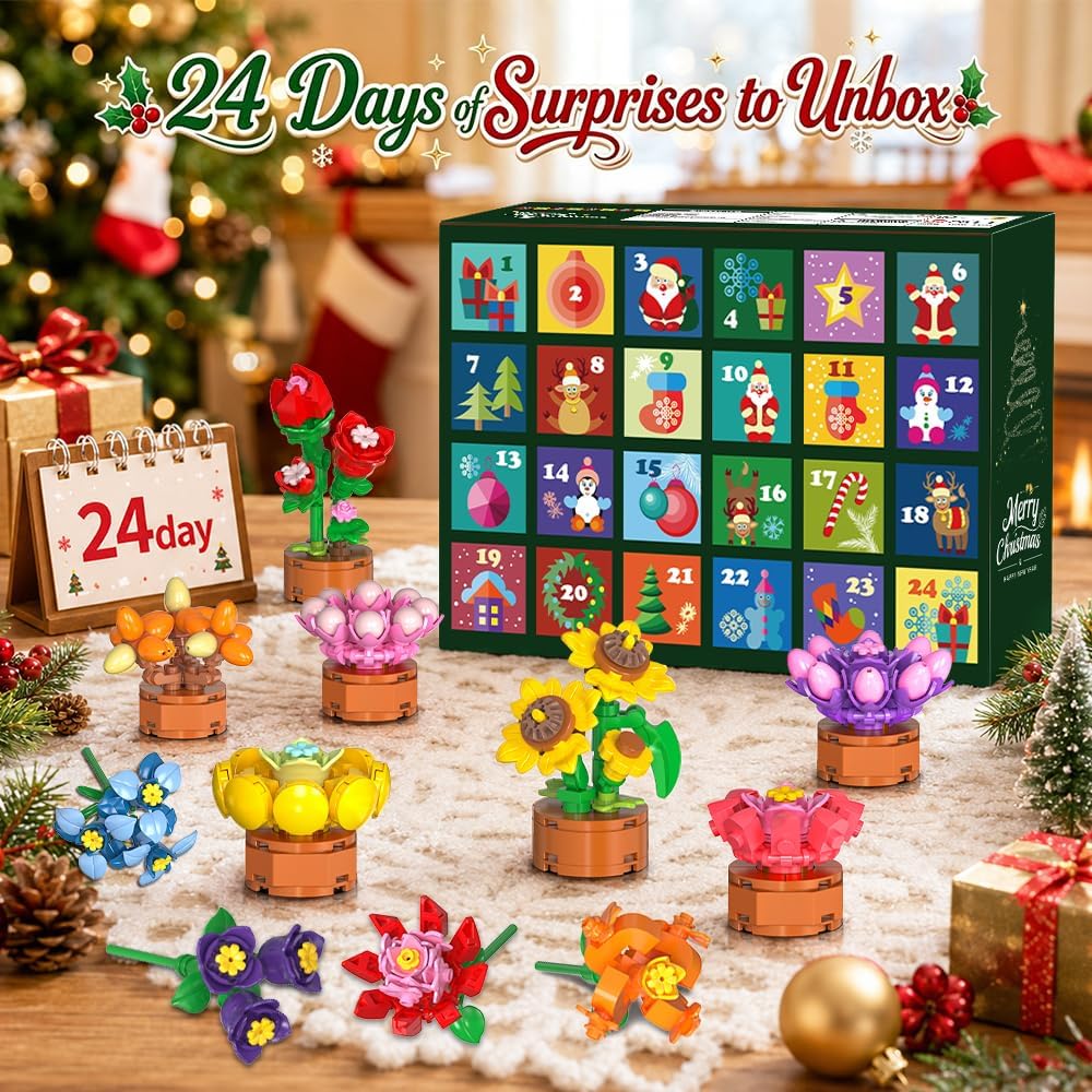 日英美直送 Flowers Botanicals Christmas Building Sets Advent Calendar 聖誕倒數日曆 大人款/兒童款 聖誕快樂特輯 不參與$900免運 滿$900可加$25免運到順豐站/智能櫃 Christmas Advent Calendars 2026