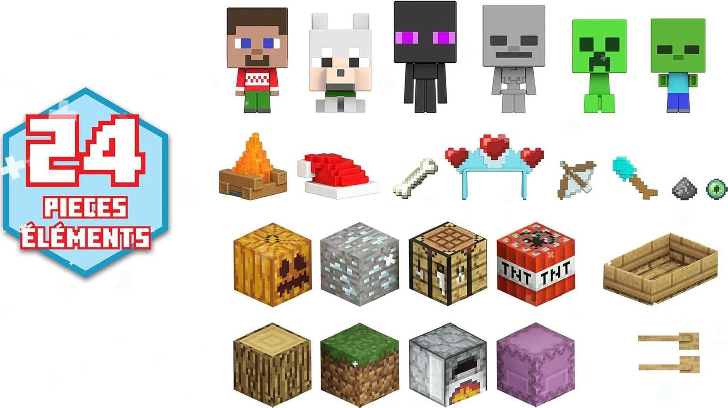 英美直送 Mattel Minecraft Mob Head Minis 聖誕倒數日曆 兒童款 聖誕快樂特輯 聖誕倒數日曆A 不參與$900免運 滿$900可加$25免運 Christmas Advent Calendars 2025