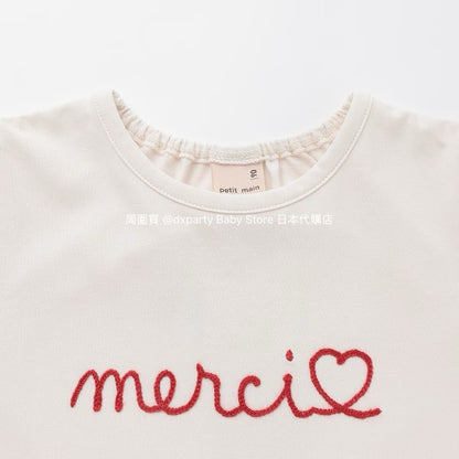 Japanese children's clothing pe#main amphibious quick-drying embroidered top 80-130cm girls summer TOPS summer swimsuit special edition 