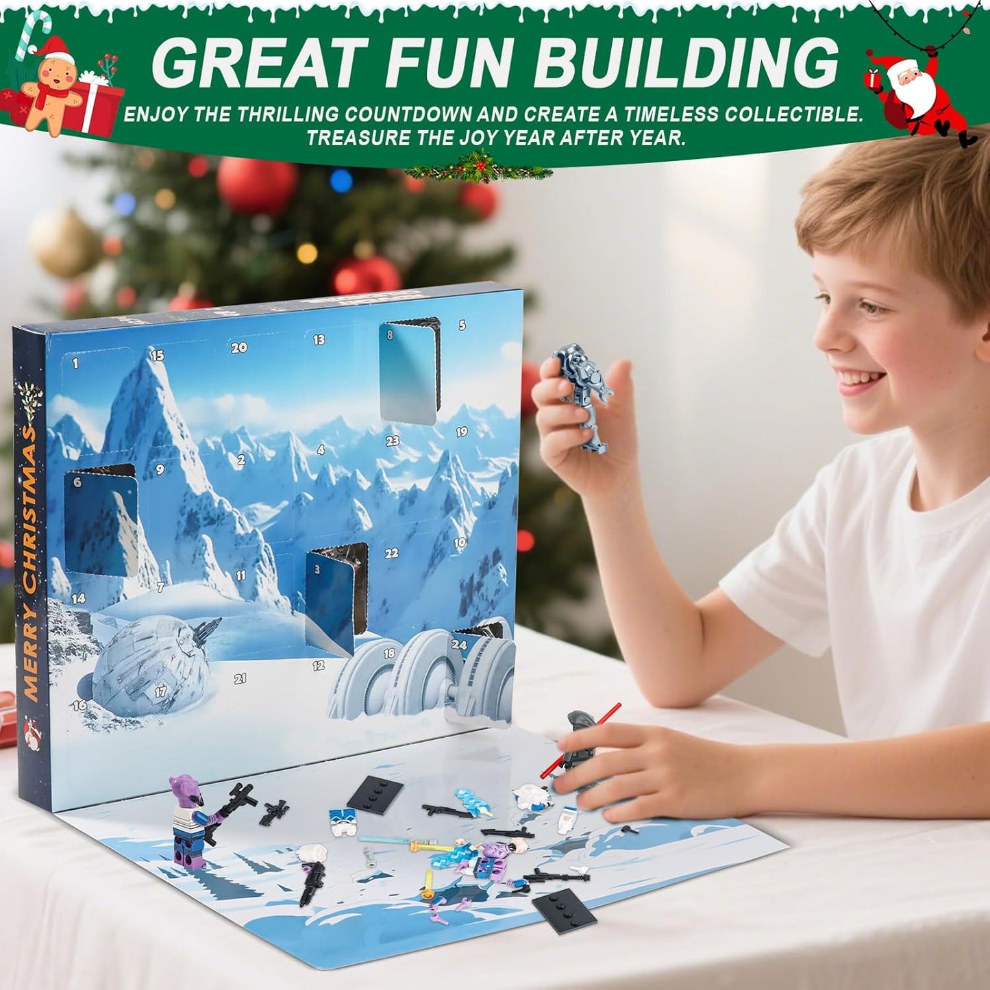 英美直送 Toy Figures Building Blocks Surprise 聖誕倒數日曆 兒童款 聖誕快樂特輯 聖誕倒數日曆A 不參與$900免運 滿$900可加$25免運 Christmas Advent Calendars 2025