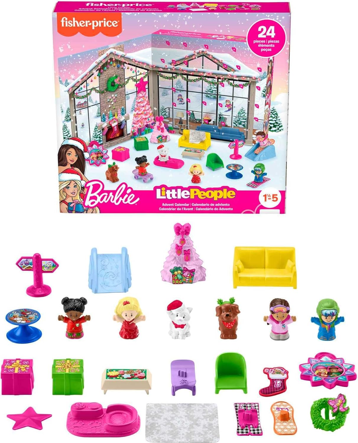 英美直送 Fisher-Price Little People Barbie Toddler Toy 聖誕倒數日曆 兒童款 聖誕快樂特輯 聖誕倒數日曆A 不參與$900免運 滿$900可加$25免運 Christmas Advent Calendars 2025