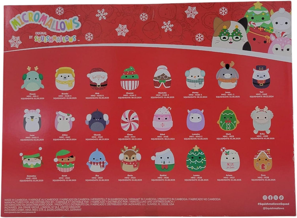 日英美直送 Micromallows 2.5" Squishmallows Holiday Advent Calendar 聖誕倒數日曆 大人款/兒童款 聖誕快樂特輯 不參與$900免運 滿$900可加$25免運到順豐站/智能櫃 Christmas Advent Calendars 2026