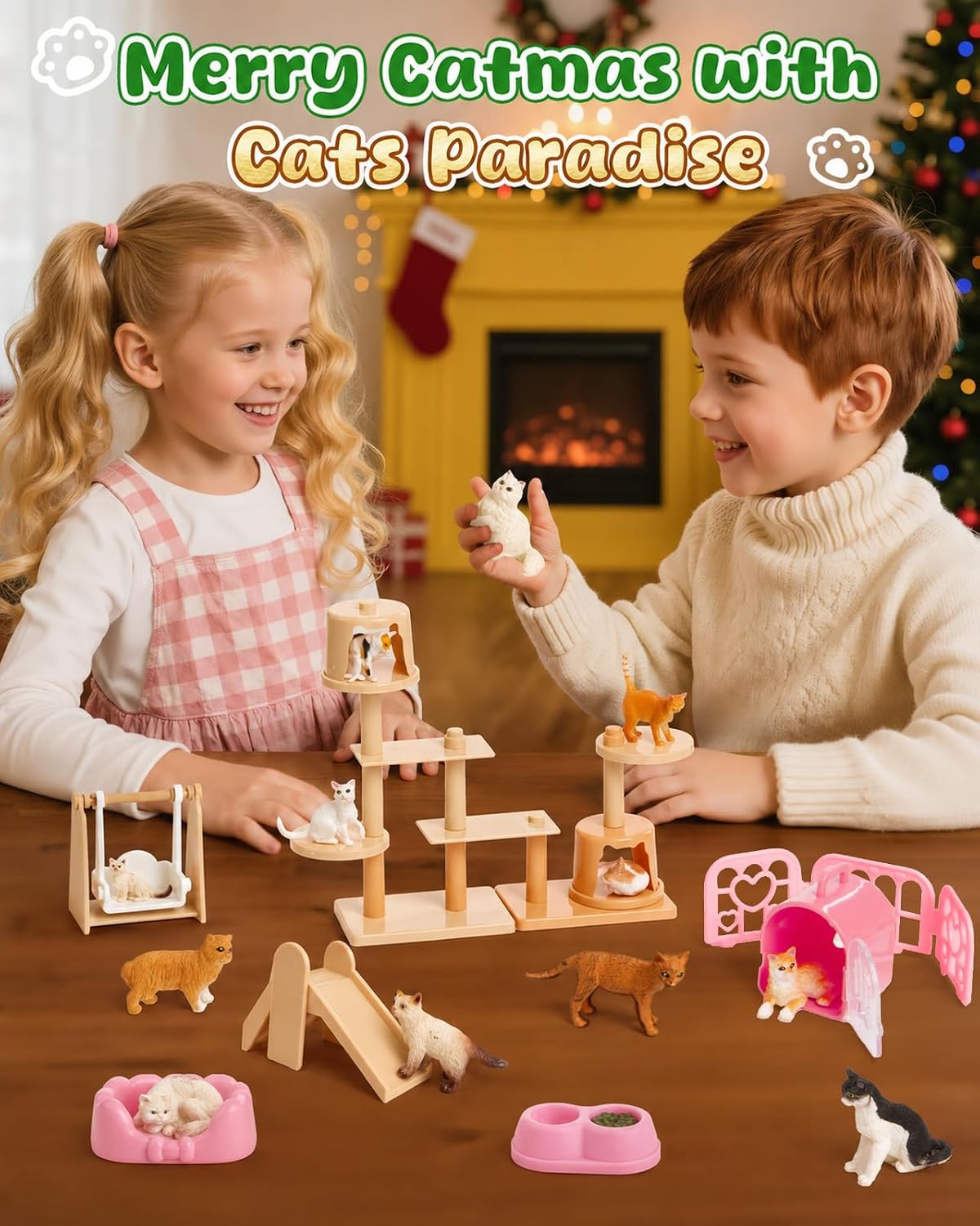 日英美直送 Cute Kitty Figurines & Playground Advent Calendar 聖誕倒數日曆 兒童款 聖誕快樂特輯 不參與$900免運 滿$900可加$25免運到順豐站/智能櫃 Christmas Advent Calendars 2026
