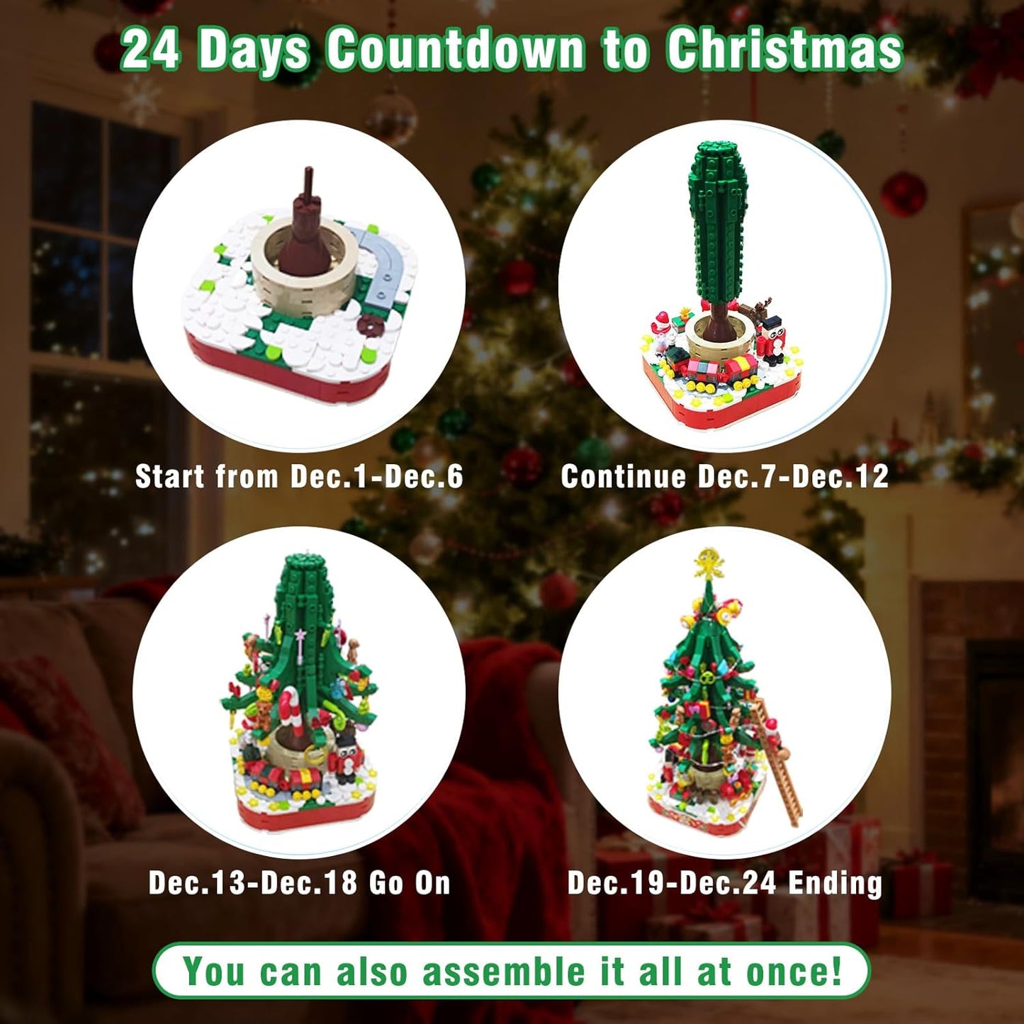 英美直送 LED Christmas Tree Building Blocks 聖誕倒數日曆 大人款/兒童款 聖誕快樂特輯 聖誕倒數日曆A 不參與$900免運 滿$900可加$25免運 Christmas Advent Calendars 2025