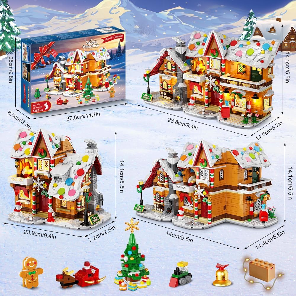 英美直送 LED Gingerbread House Mini Building Set 聖誕倒數日曆 大人款/兒童款 聖誕快樂特輯 聖誕倒數日曆A 不參與$900免運 滿$900可加$25免運 Christmas Advent Calendars 2025
