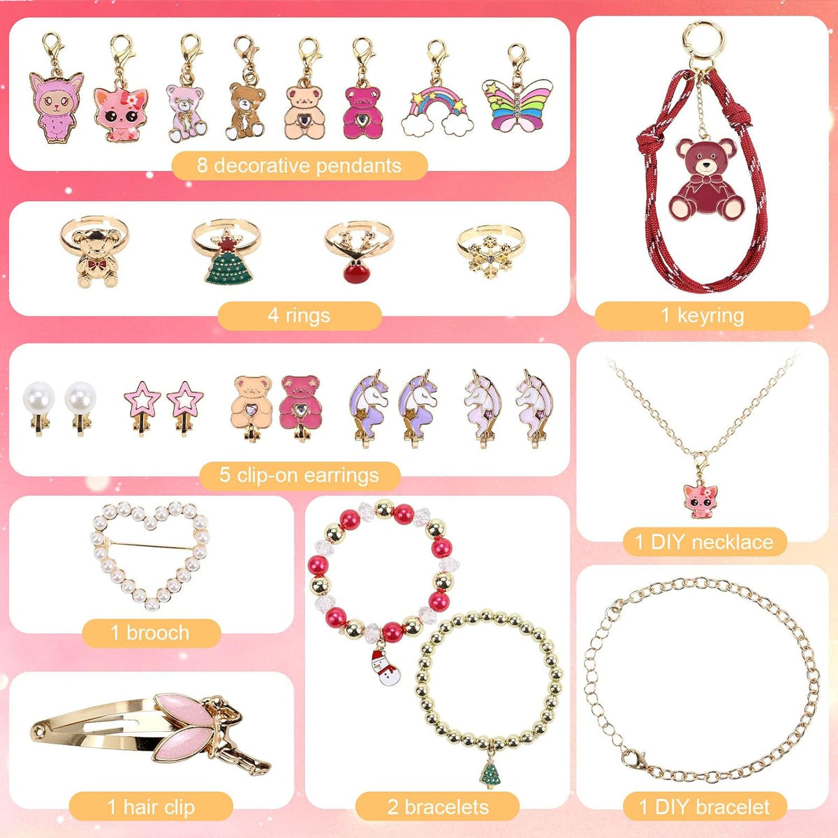 日英美直送 Cute Bear Necklace Advent Calendar 聖誕倒數日曆 兒童款 聖誕快樂特輯 不參與$900免運 滿$900可加$25免運到順豐站/智能櫃 Christmas Advent Calendars 2026