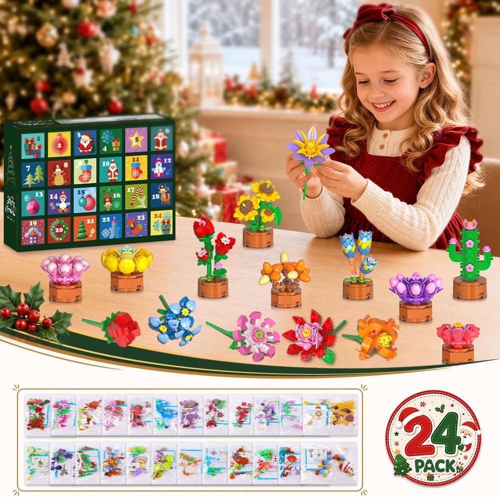 日英美直送 Flowers Botanicals Christmas Building Sets Advent Calendar 聖誕倒數日曆 大人款/兒童款 聖誕快樂特輯 不參與$900免運 滿$900可加$25免運到順豐站/智能櫃 Christmas Advent Calendars 2026