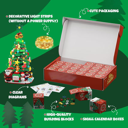 英美直送 LED Christmas Tree Building Blocks Set 聖誕倒數日曆 大人款/兒童款 聖誕快樂特輯 聖誕倒數日曆A 不參與$900免運 滿$900可加$25免運 Christmas Advent Calendars 2025